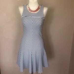 Francescas Navy and white striped skater dress s